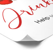 Cherry auf Top Baby Dusche Drinks Poster (Ecke)