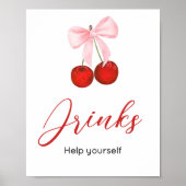Cherry auf Top Baby Dusche Drinks Poster (Vorne)