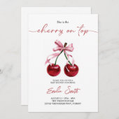 Cherry auf Top Baby Dusche Einladung (Vorne/Hinten)