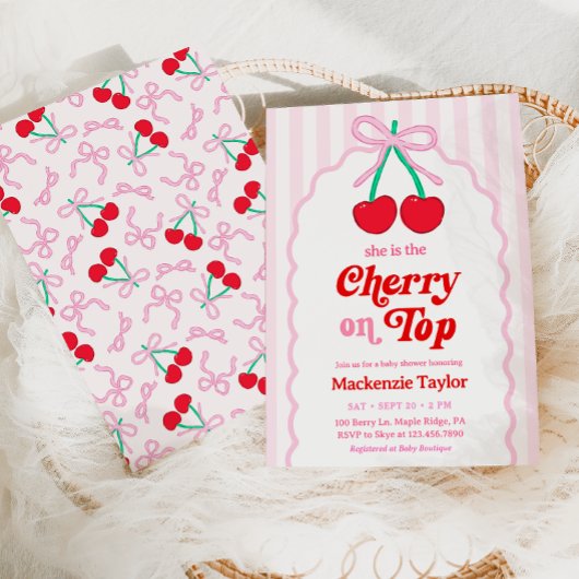 Cherry auf Top Baby Dusche Einladung