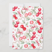 Cherry auf Top Baby Dusche Einladung Pink Cherries (Rückseite)