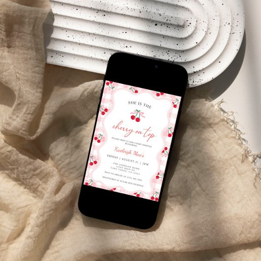 Cherry auf Top Baby Dusche Einladungen