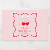 Cherry auf Top Baby Dusche Mini Champagne Schaumweinetikett (Einzelnes Label)