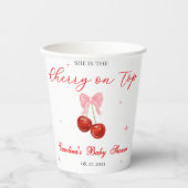 Cherry auf Top Baby Dusche Pappbecher (Vorderseite)