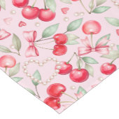 Cherry auf Top Baby Dusche Pink Coquette Kurzer Tischläufer (Ecke)