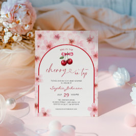 Cherry auf Top Baby Dusche rosa Kirschblossom Einladung