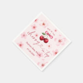 Cherry auf Top Baby Dusche rosa Kirschblossom Serviette (Ecke)