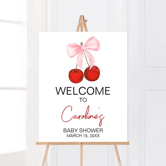 Cherry auf Top Baby Dusche Willkommen Poster