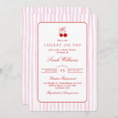 Cherry auf Top Baby Shower Girl Einladung (Vorne/Hinten)