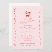 Cherry auf Top Birthday Einladung (Vorne/Hinten)