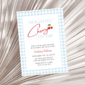 Cherry auf Top Blue Boy Baby Dusche Einladung