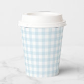 Cherry auf Top Blue Checkered Baby Dusche Pappbecher (Rückseite)
