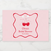 Cherry auf Top Bow Brautparty Mini Champagne Schaumweinetikett (Einzelnes Label)