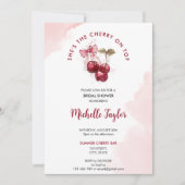 Cherry auf Top Bow Cocktail Summer Brautparty Einladung (Vorderseite)