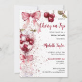 Cherry auf Top Bow Cocktail Summer Brautparty Einladung (Vorderseite)