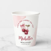 Cherry auf Top Bow Cocktail Summer Brautparty Pappbecher (Rückseite)