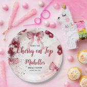 Cherry auf Top Bow Cocktail Summer Brautparty Pappteller (Party)