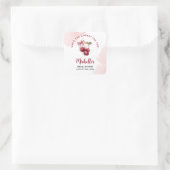 Cherry auf Top Bow Cocktail Summer Brautparty Quadratischer Aufkleber (Tasche)