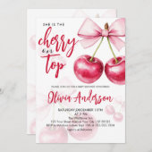 Cherry auf Top Cherries Baby Dusche Einladung (Vorne/Hinten)