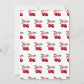 Cherry auf Top Coquette Pink Bow Girl Babydusche Einladung (Rückseite)