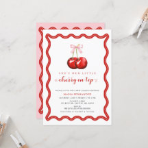 Cherry auf Top Coquette Pink Bow Girl Babydusche