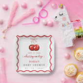Cherry auf Top Coquette Pink Bow Girl Babydusche Pappteller (Party)