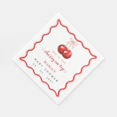 Cherry auf Top Coquette Pink Bow Girl Babydusche Serviette (Ecke)