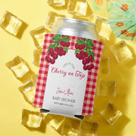 Cherry auf Top Fall Gingham Kariert Baby Shower Dosenkühler