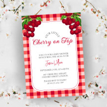 Cherry auf Top Fall Gingham Kariert Baby Shower