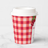 Cherry auf Top Fall Gingham Kariert Baby Shower Pappbecher (Rechts)