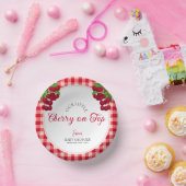 Cherry auf Top Fall Gingham Kariert Baby Shower Pappteller (Party)