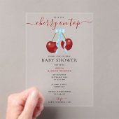 Cherry auf Top-moderne Babydusche Blue Bow Bow Acryleinladungen (Insitu (Handheld))