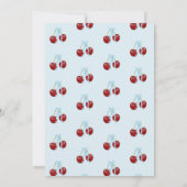 Cherry auf Top-moderne Babydusche Blue Bow Bow Einladung (Rückseite)