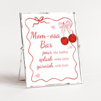Cherry auf Top Pink Bow Baby Dusche Mama Osa Bar