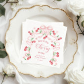 Cherry auf Top Pink Bow Coquette Baby Dusche Serviette