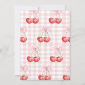 Cherry auf Top Pink Bow Geburtstag Einladung (Rückseite)