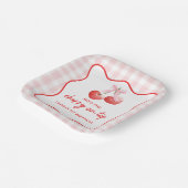 Cherry auf Top Pink Bow Geburtstag Pappteller (Gewinkelt)