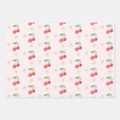 Cherry auf Top Pink Wasserfarbe Coquette Babydusch Geschenkpapier Set (Vorderseite 3)