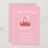 Cherry auf Top Sweet Bow Bachelorette Einladung (Vorne/Hinten)