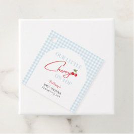 Cherry auf Top Tartan Kariert Baby Dusche Geschenkanhänger