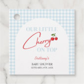 Cherry auf Top Tartan Kariert Baby Dusche Geschenkanhänger (Vorderseite)