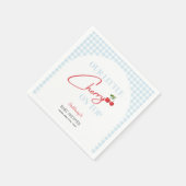 Cherry auf Top Tartan Kariert Baby Dusche Serviette (Ecke)