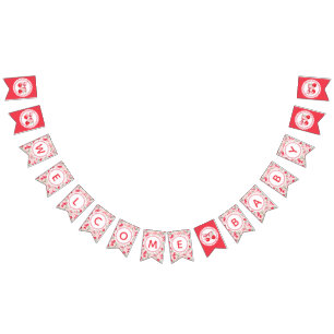 Cherry Baby Dusche Begrüßungsbanner Dekoration Wimpelkette