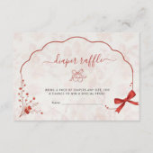 Cherry Baby Dusche rosa Bow Diaper Raffel Begleitkarte (Vorderseite)