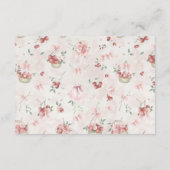 Cherry Baby Dusche rosa Bow Diaper Raffel Begleitkarte (Rückseite)