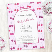 Cherry Baby Dusche Rosa Einladung Postkarte