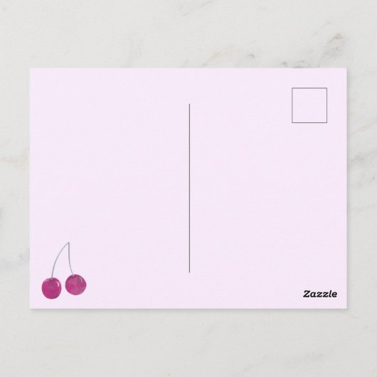 Cherry Baby Dusche Rosa Einladung Postkarte (Rückseite)