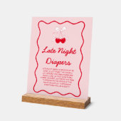 Cherry Baby Dusche Spätnachtsdiapers Spiel Acrylschild (Winkel)