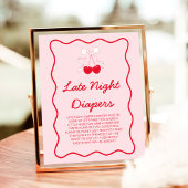 Cherry Baby Dusche Spätnachtsdiapers Spiel Poster