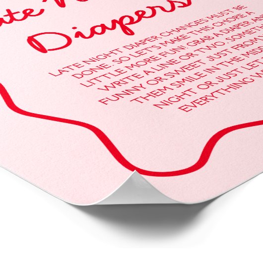 Cherry Baby Dusche Spätnachtsdiapers Spiel Poster (Ecke)